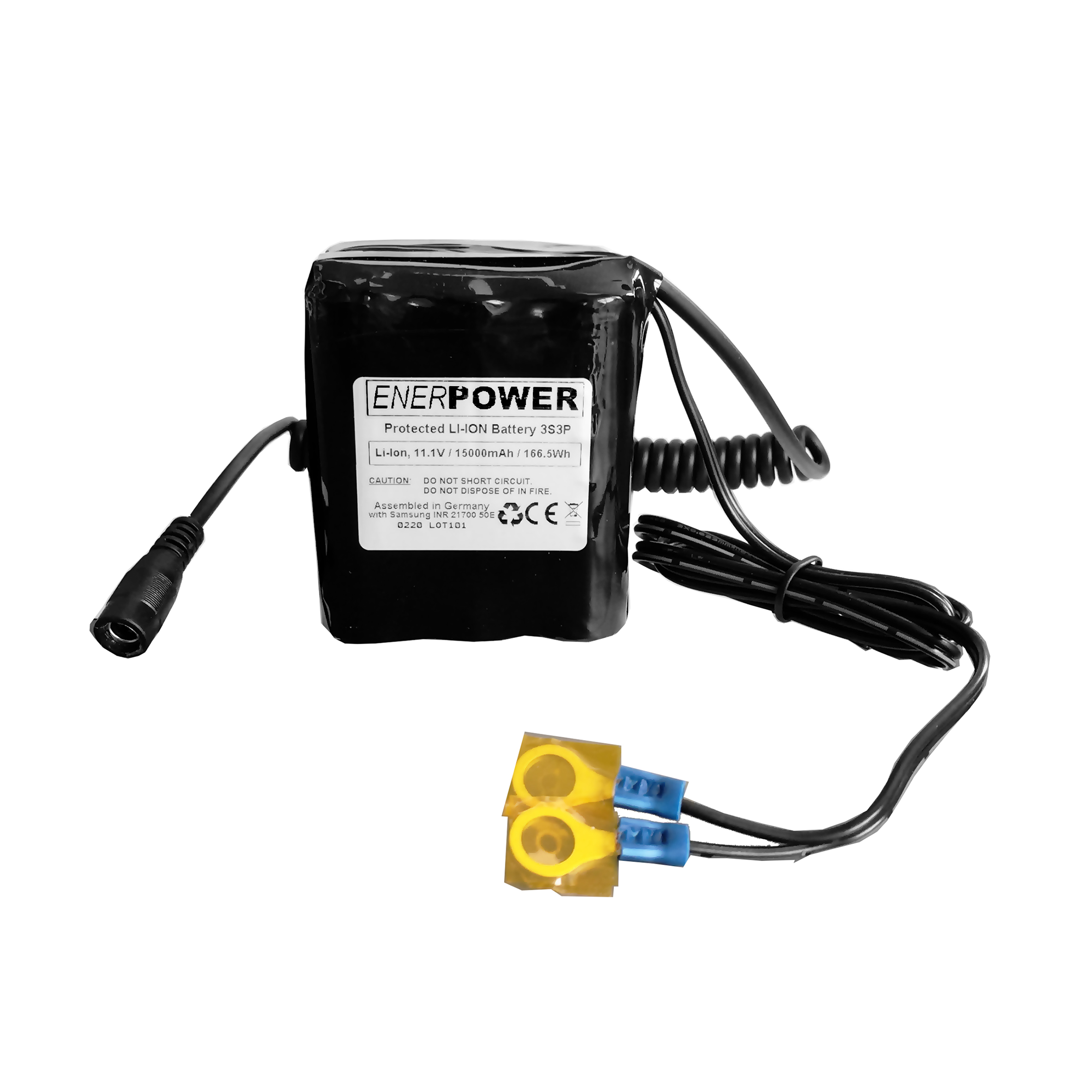 ENERpower 3S3P 11.1V battery (12V) 15Ah 165 Wh 3 x 3 for Echosounder